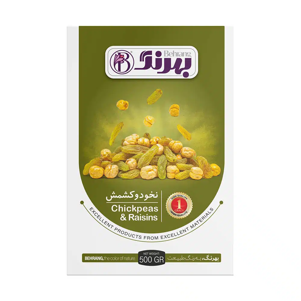 نخود و کشمش 500 گرمی بهرنگ