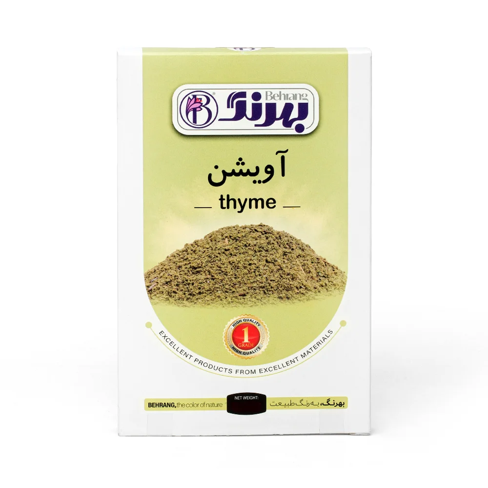 بسته بندی کارتنی و با دوام پودر آویشن بهرنگ بسته بندی و جعبه پودر آویشن بهرنگ