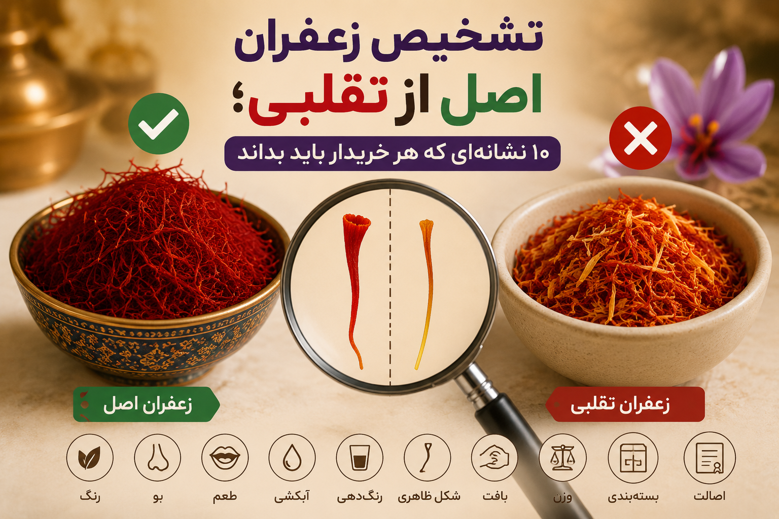 تشخیص زعفران اصل از تقلبی