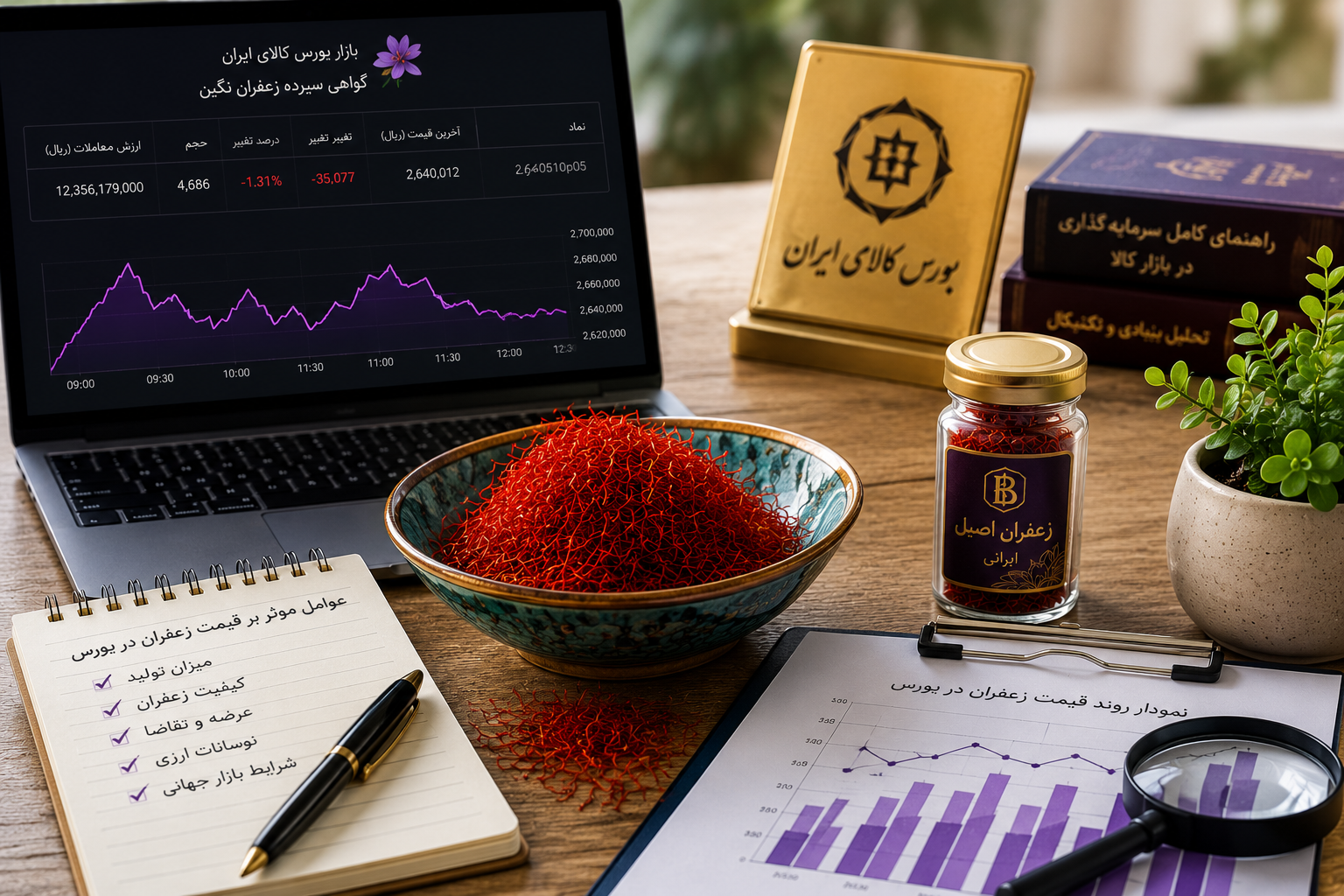 قیمت لحظه‌ای زعفران در بورسر